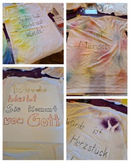 T-Shirts Menschenwürde Konfis Pfarrerin Nuss