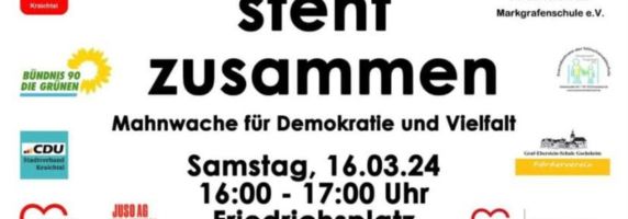 Mahnwache für Demokratie und Vielfalt